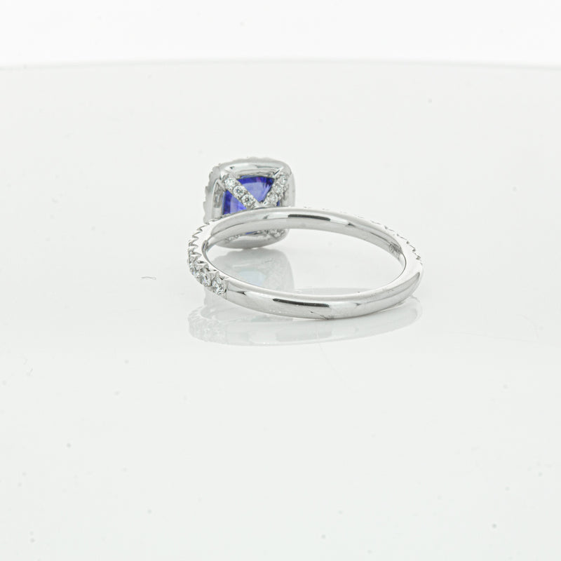 18ct White Gold 1.28ct Sapphire & Diamond Ring-Ring-Walker & Hall