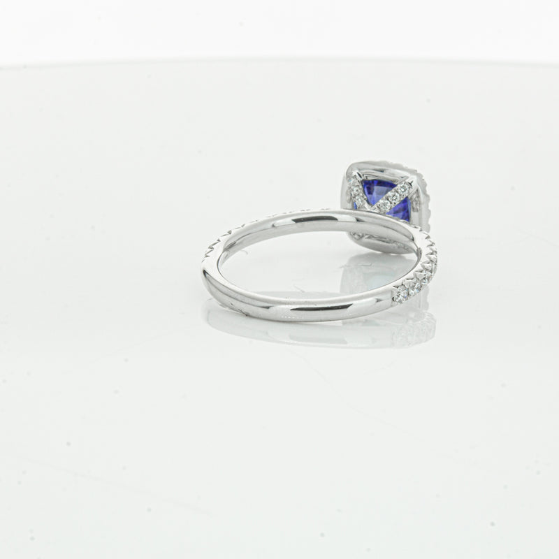 18ct White Gold 1.28ct Sapphire & Diamond Ring-Ring-Walker & Hall