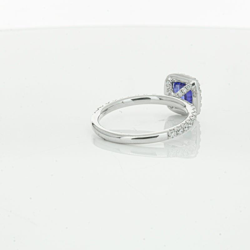 18ct White Gold 1.28ct Sapphire & Diamond Ring-Ring-Walker & Hall