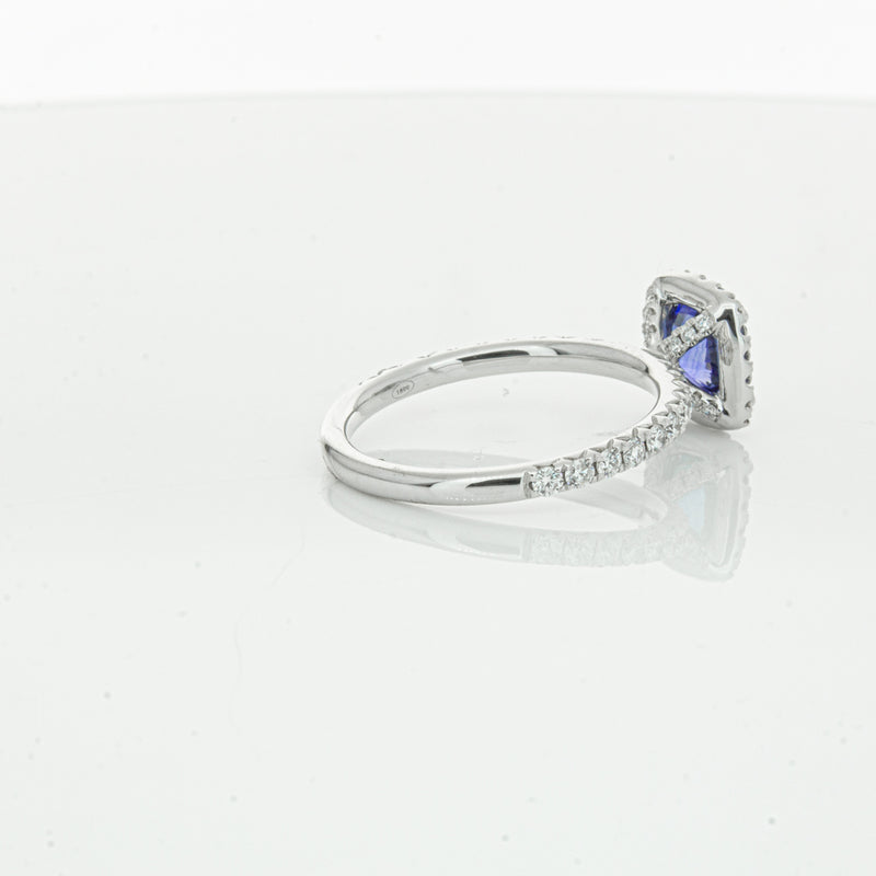 18ct White Gold 1.28ct Sapphire & Diamond Ring-Ring-Walker & Hall