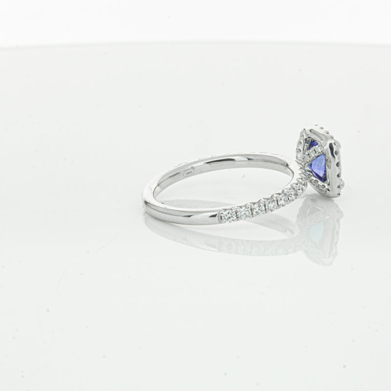 18ct White Gold 1.28ct Sapphire & Diamond Ring-Ring-Walker & Hall