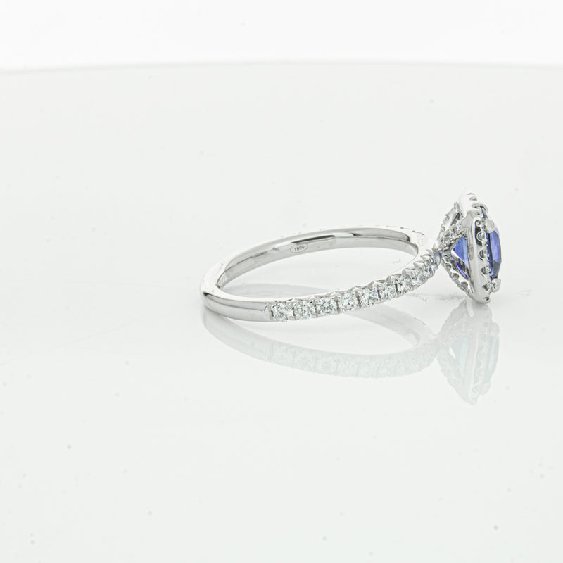 18ct White Gold 1.28ct Sapphire & Diamond Ring-Ring-Walker & Hall