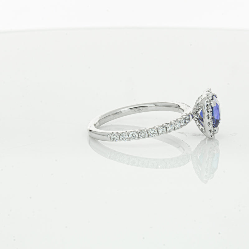 18ct White Gold 1.28ct Sapphire & Diamond Ring-Ring-Walker & Hall