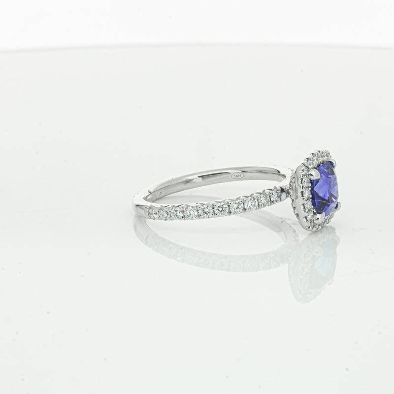 18ct White Gold 1.28ct Sapphire & Diamond Ring-Ring-Walker & Hall