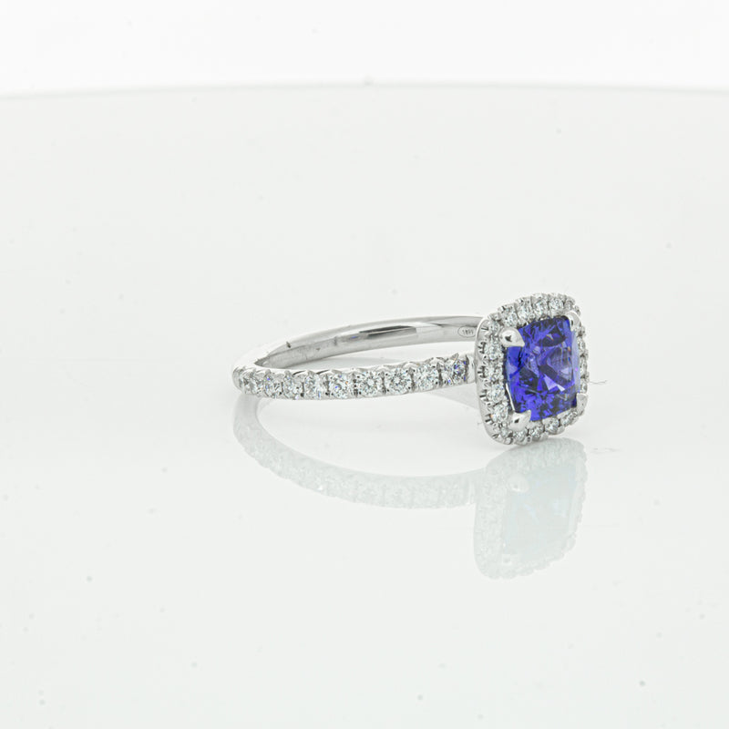 18ct White Gold 1.28ct Sapphire & Diamond Ring-Ring-Walker & Hall
