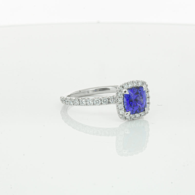 18ct White Gold 1.28ct Sapphire & Diamond Ring-Ring-Walker & Hall