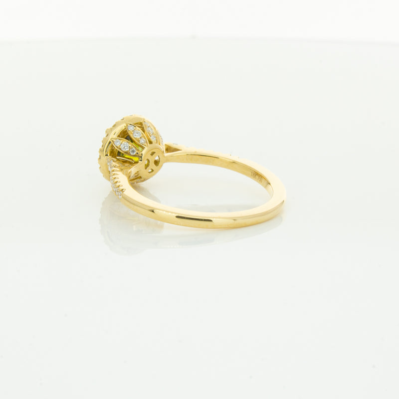 18ct Yellow Gold Green Sapphire & Diamond Mini Sierra Ring-Ring-Walker & Hall