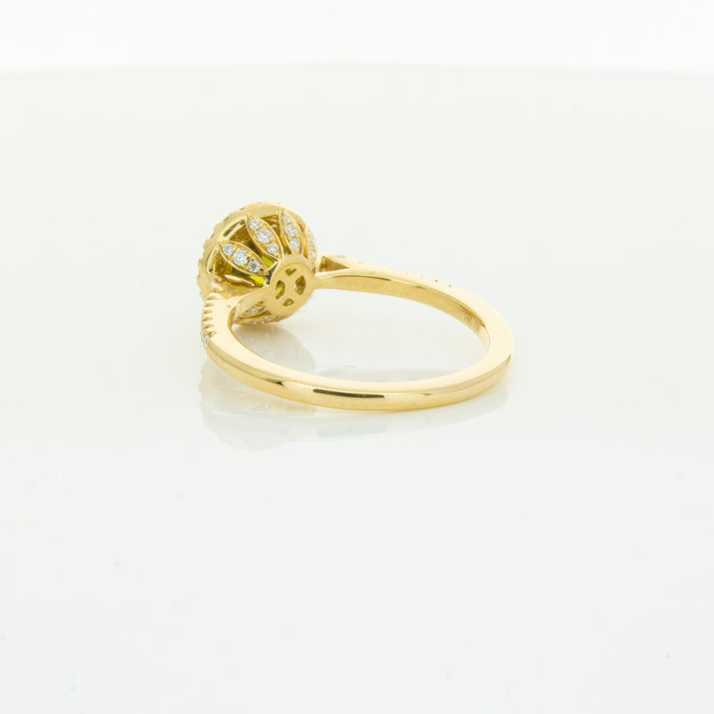 18ct Yellow Gold Green Sapphire & Diamond Mini Sierra Ring-Ring-Walker & Hall