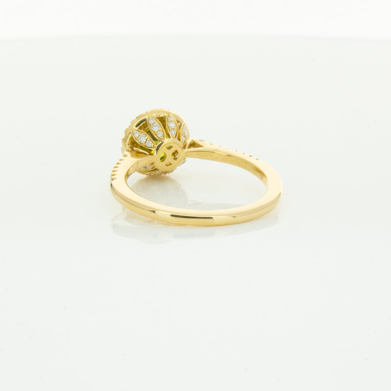 18ct Yellow Gold Green Sapphire & Diamond Mini Sierra Ring-Ring-Walker & Hall