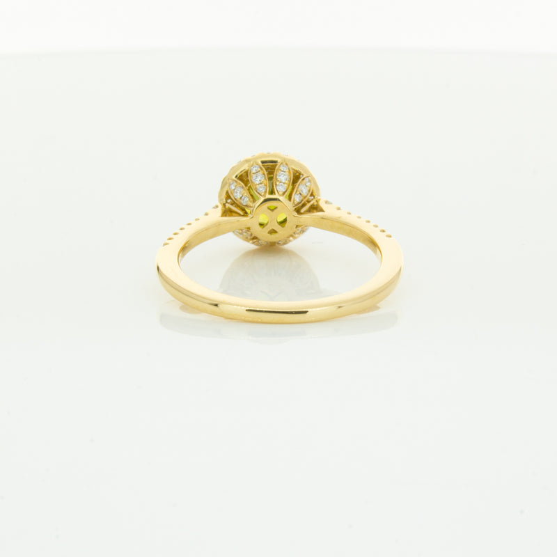 18ct Yellow Gold Green Sapphire & Diamond Mini Sierra Ring-Ring-Walker & Hall