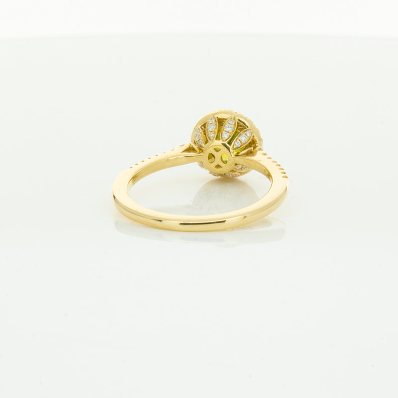 18ct Yellow Gold Green Sapphire & Diamond Mini Sierra Ring-Ring-Walker & Hall