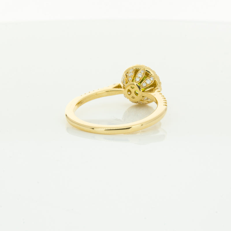 18ct Yellow Gold Green Sapphire & Diamond Mini Sierra Ring-Ring-Walker & Hall