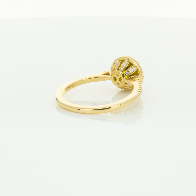 18ct Yellow Gold Green Sapphire & Diamond Mini Sierra Ring-Ring-Walker & Hall