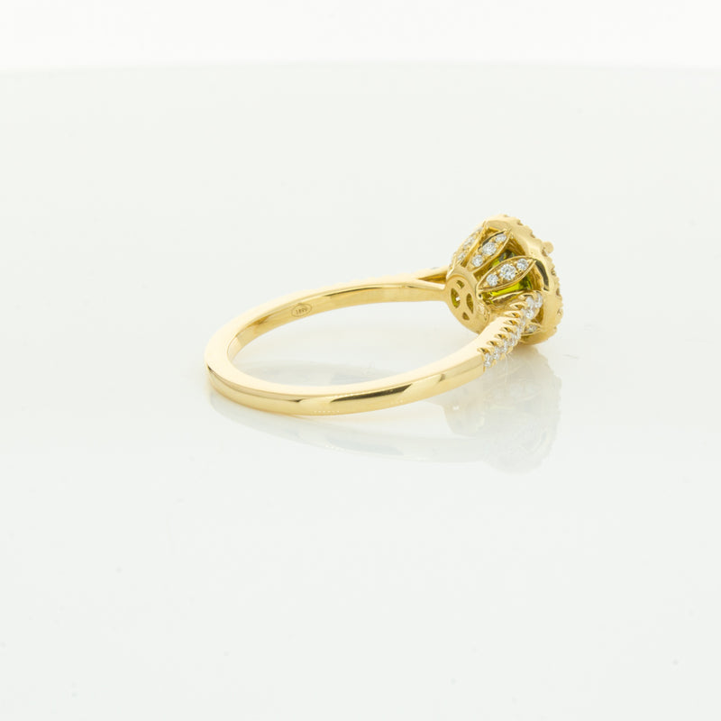 18ct Yellow Gold Green Sapphire & Diamond Mini Sierra Ring-Ring-Walker & Hall