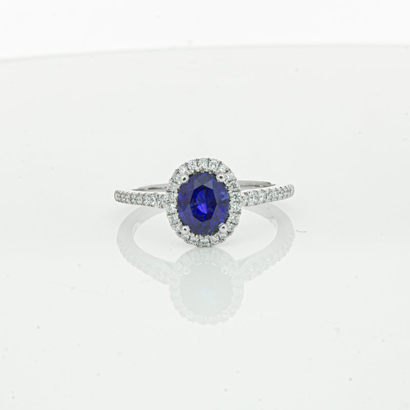 18ct White Gold 1.44ct Sapphire & Diamond Mini Sierra Ring-Ring-Walker & Hall