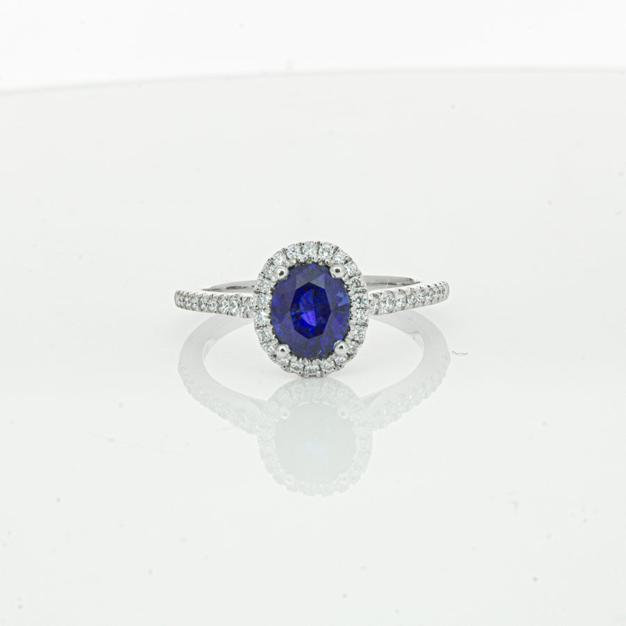 18ct White Gold 1.44ct Sapphire & Diamond Mini Sierra Ring-Ring-Walker & Hall