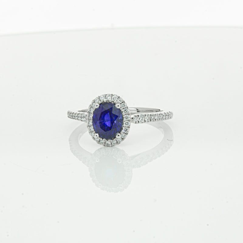 18ct White Gold 1.44ct Sapphire & Diamond Mini Sierra Ring-Ring-Walker & Hall