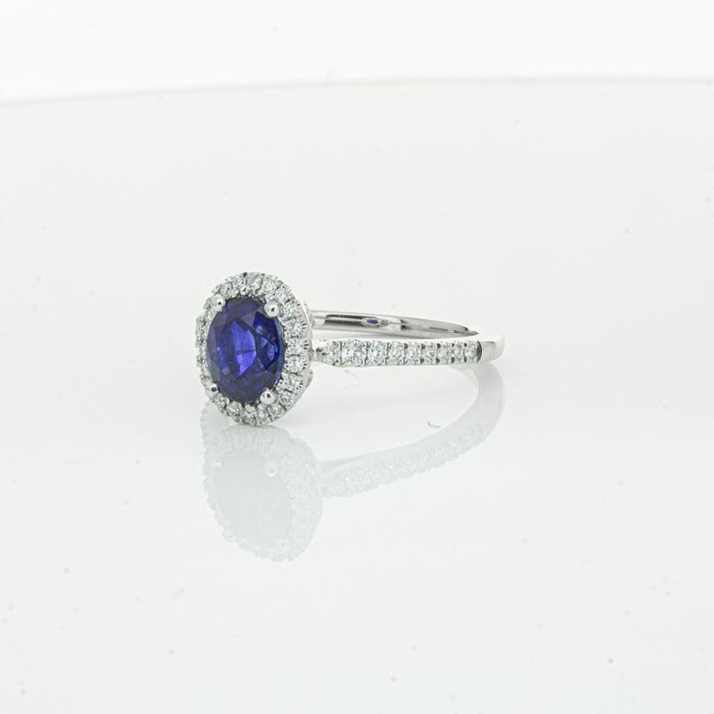 18ct White Gold 1.44ct Sapphire & Diamond Mini Sierra Ring-Ring-Walker & Hall