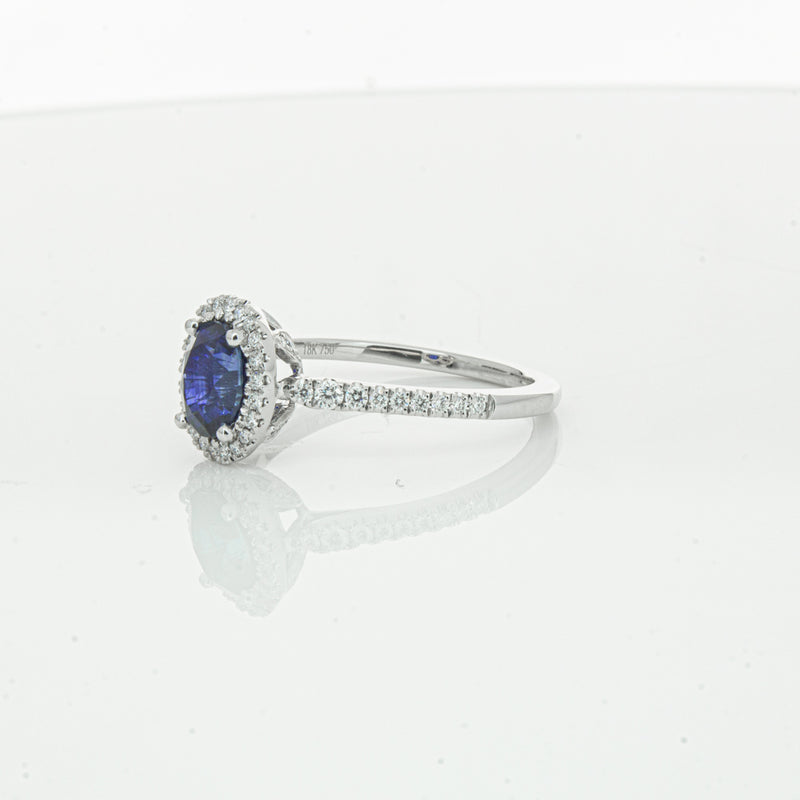 18ct White Gold 1.44ct Sapphire & Diamond Mini Sierra Ring-Ring-Walker & Hall