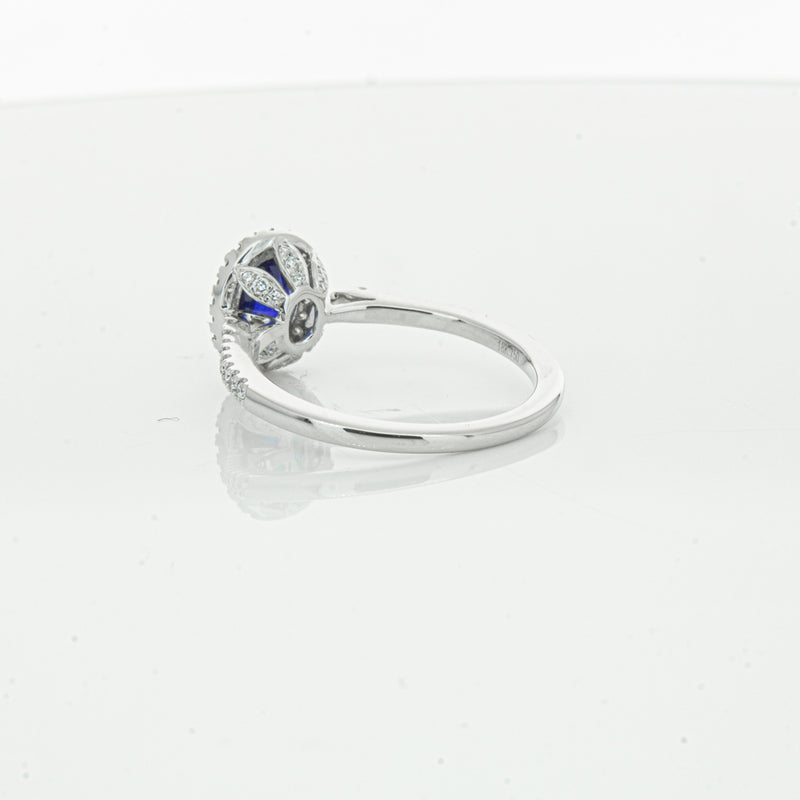 18ct White Gold 1.44ct Sapphire & Diamond Mini Sierra Ring-Ring-Walker & Hall