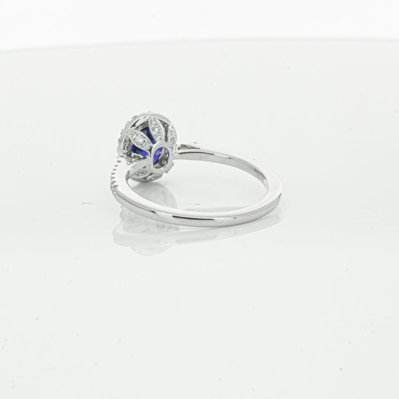 18ct White Gold 1.44ct Sapphire & Diamond Mini Sierra Ring-Ring-Walker & Hall