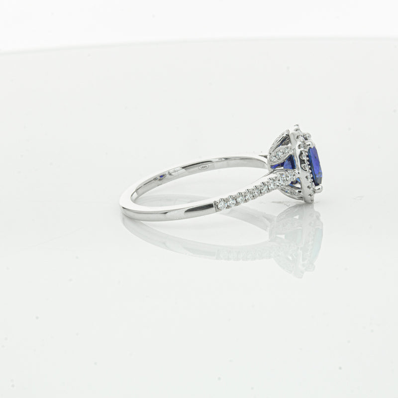 18ct White Gold 1.44ct Sapphire & Diamond Mini Sierra Ring-Ring-Walker & Hall