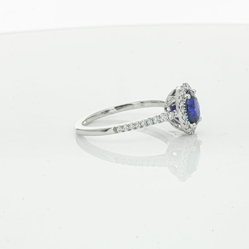 18ct White Gold 1.44ct Sapphire & Diamond Mini Sierra Ring-Ring-Walker & Hall