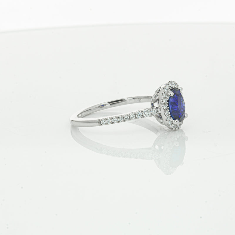 18ct White Gold 1.44ct Sapphire & Diamond Mini Sierra Ring-Ring-Walker & Hall