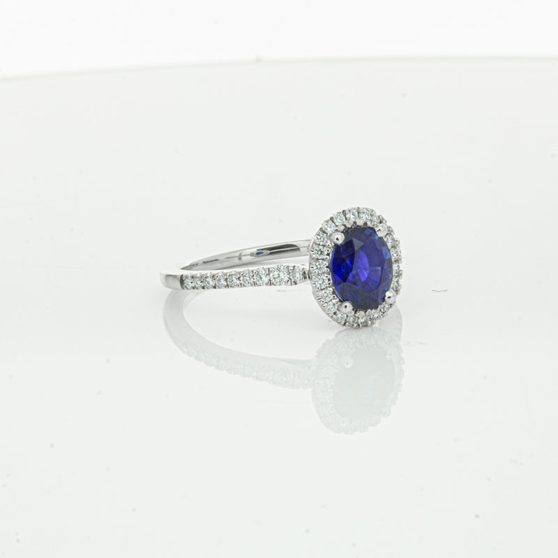 18ct White Gold 1.44ct Sapphire & Diamond Mini Sierra Ring-Ring-Walker & Hall