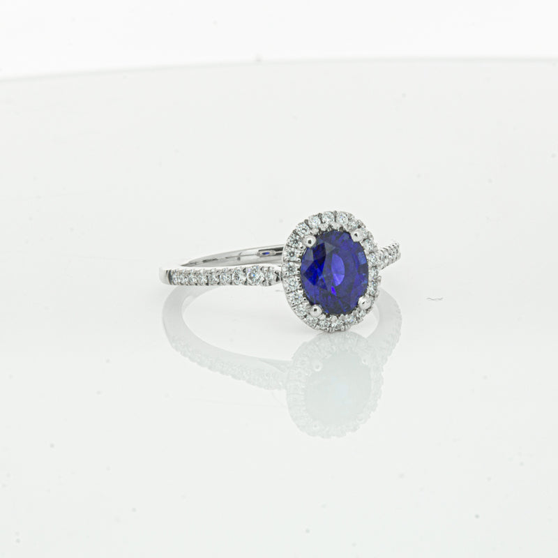 18ct White Gold 1.44ct Sapphire & Diamond Mini Sierra Ring-Ring-Walker & Hall