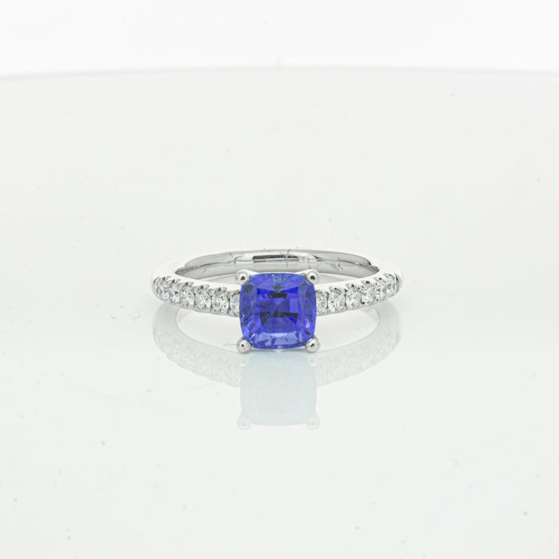 18ct White Gold 1.52ct Sapphire & Diamond Meridien Ring-Ring-Walker & Hall