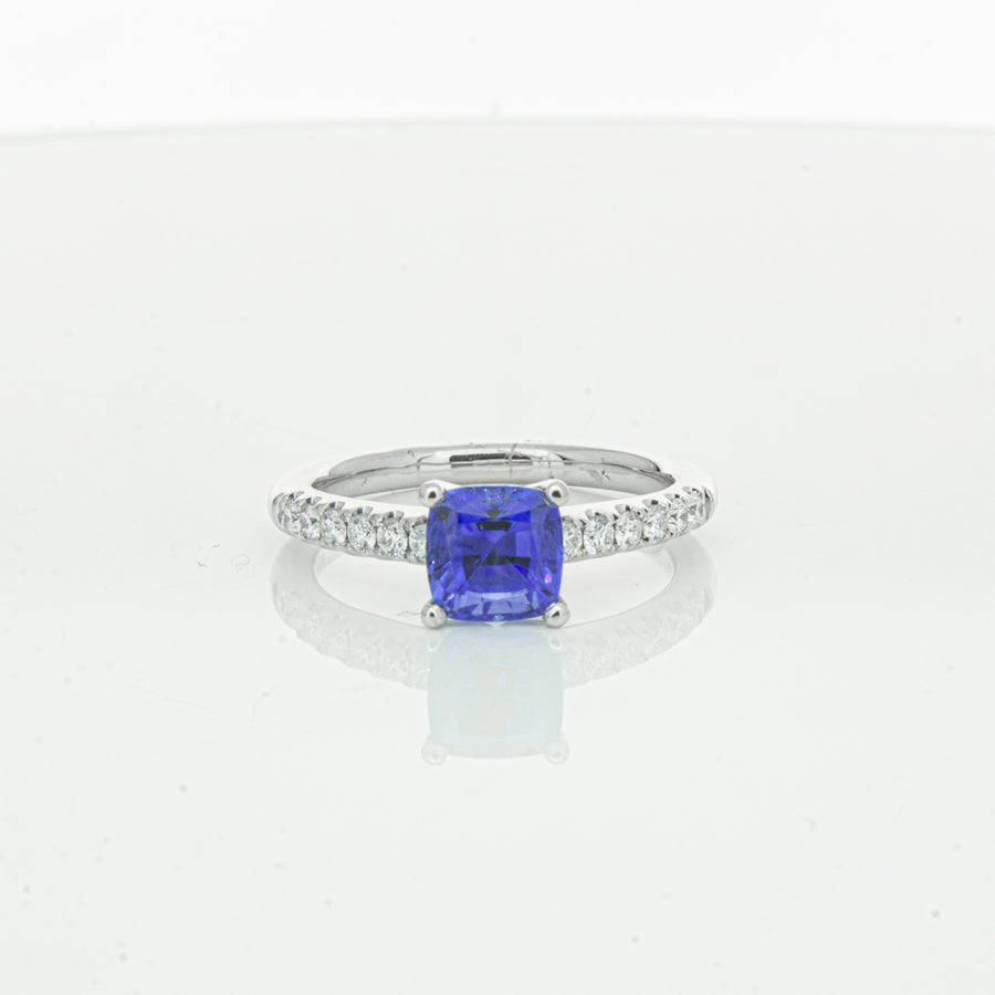 18ct White Gold 1.52ct Sapphire & Diamond Meridien Ring-Ring-Walker & Hall