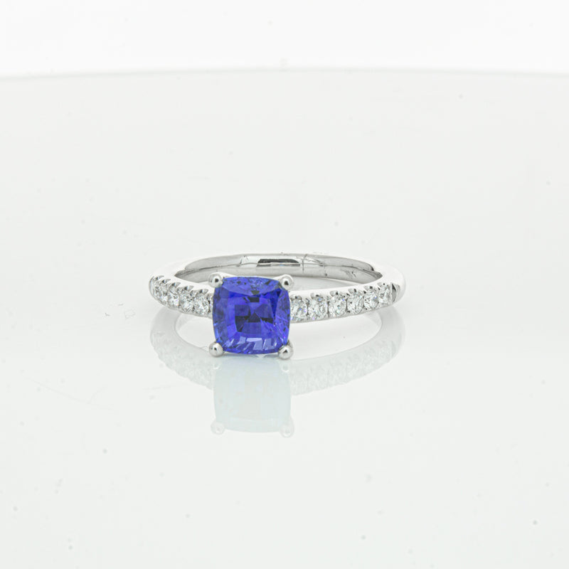 18ct White Gold 1.52ct Sapphire & Diamond Meridien Ring-Ring-Walker & Hall