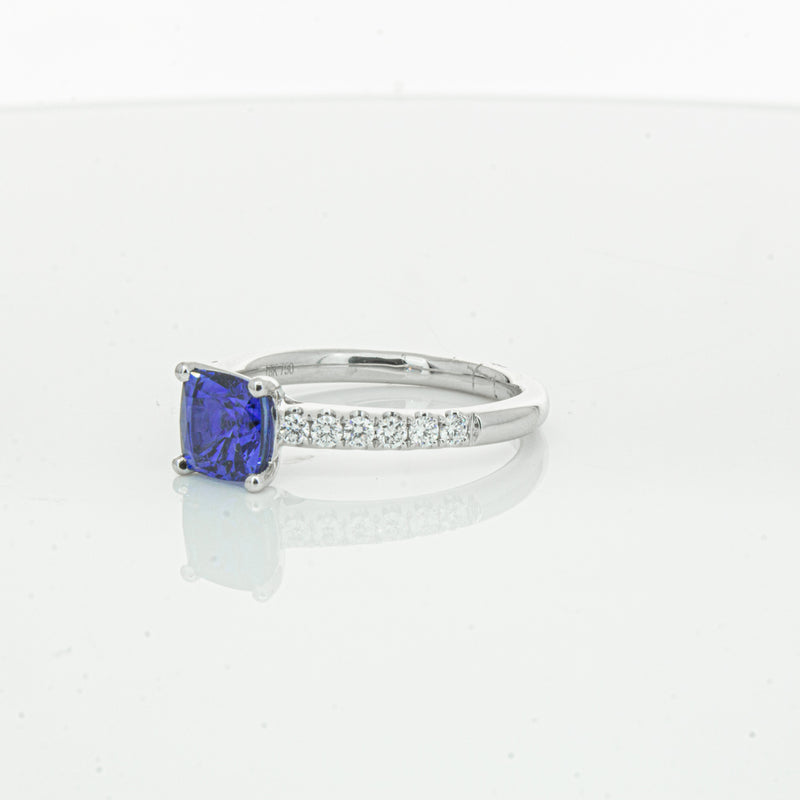 18ct White Gold 1.52ct Sapphire & Diamond Meridien Ring-Ring-Walker & Hall