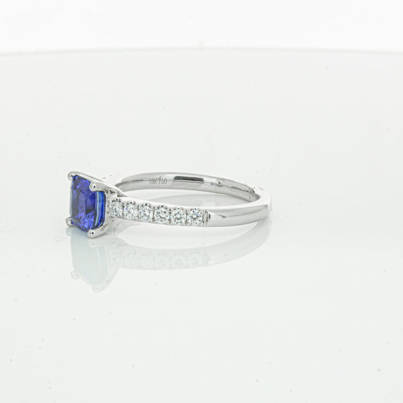 18ct White Gold 1.52ct Sapphire & Diamond Meridien Ring-Ring-Walker & Hall