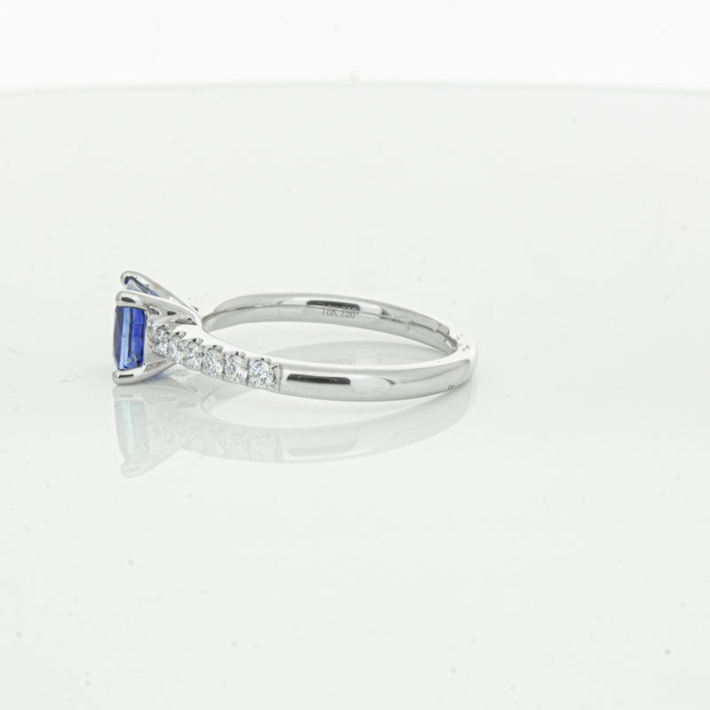 18ct White Gold 1.52ct Sapphire & Diamond Meridien Ring-Ring-Walker & Hall