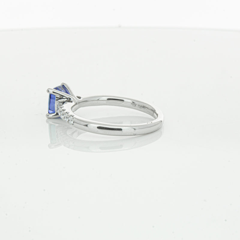 18ct White Gold 1.52ct Sapphire & Diamond Meridien Ring-Ring-Walker & Hall