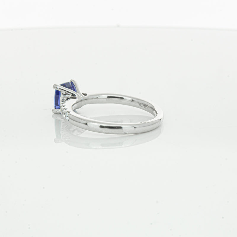 18ct White Gold 1.52ct Sapphire & Diamond Meridien Ring-Ring-Walker & Hall