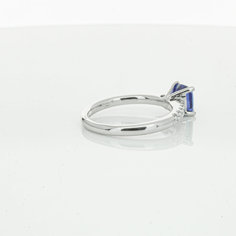18ct White Gold 1.52ct Sapphire & Diamond Meridien Ring-Ring-Walker & Hall
