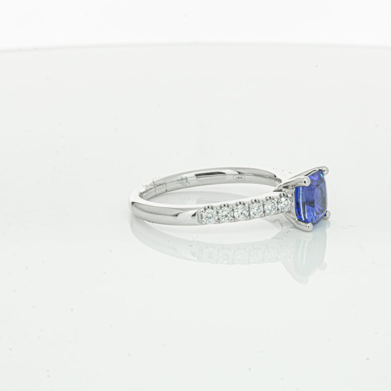 18ct White Gold 1.52ct Sapphire & Diamond Meridien Ring-Ring-Walker & Hall