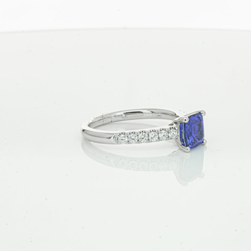 18ct White Gold 1.52ct Sapphire & Diamond Meridien Ring-Ring-Walker & Hall