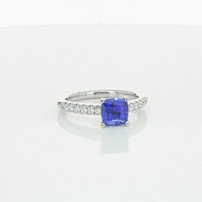 18ct White Gold 1.52ct Sapphire & Diamond Meridien Ring-Ring-Walker & Hall