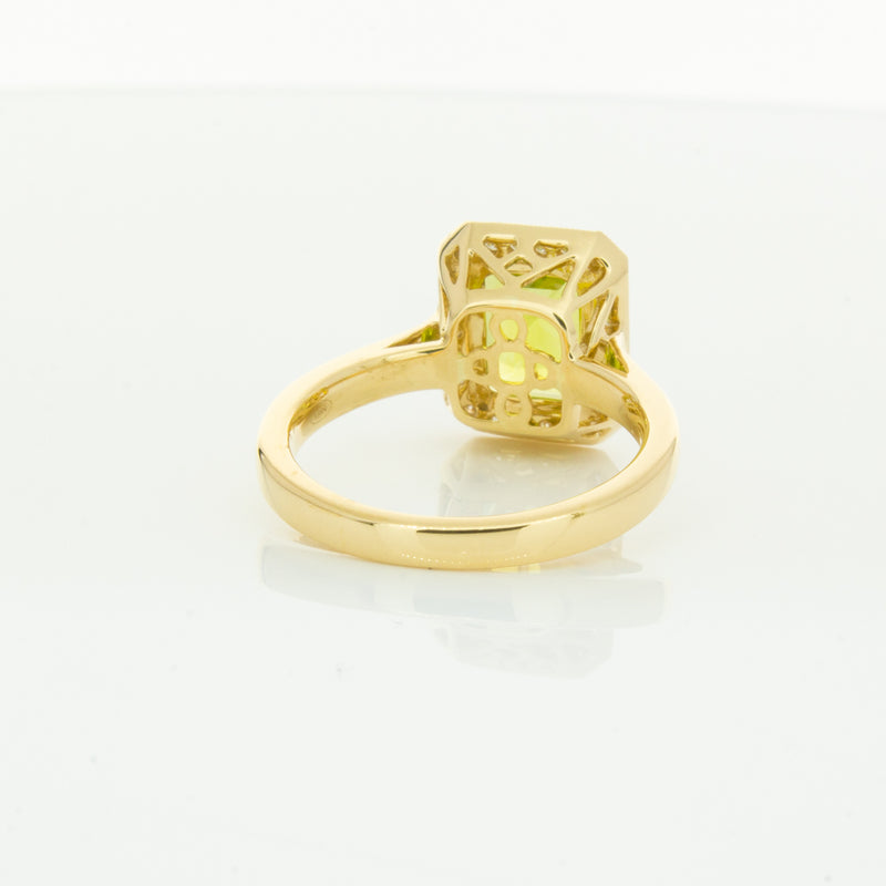 18ct Yellow Gold Peridot & Diamond Empire Ring-Ring-Walker & Hall
