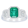 18ct White Gold Emerald & Diamond Ring-Ring-Walker & Hall