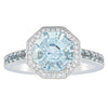 18ct White Gold Aquamarine & Diamond Ring-Ring-Walker & Hall
