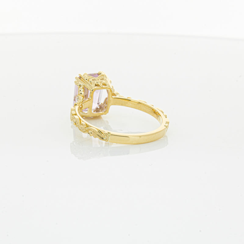 18ct Yellow Gold 2.64ct Kunzite & Diamond Romanov Ring-Ring-Walker & Hall