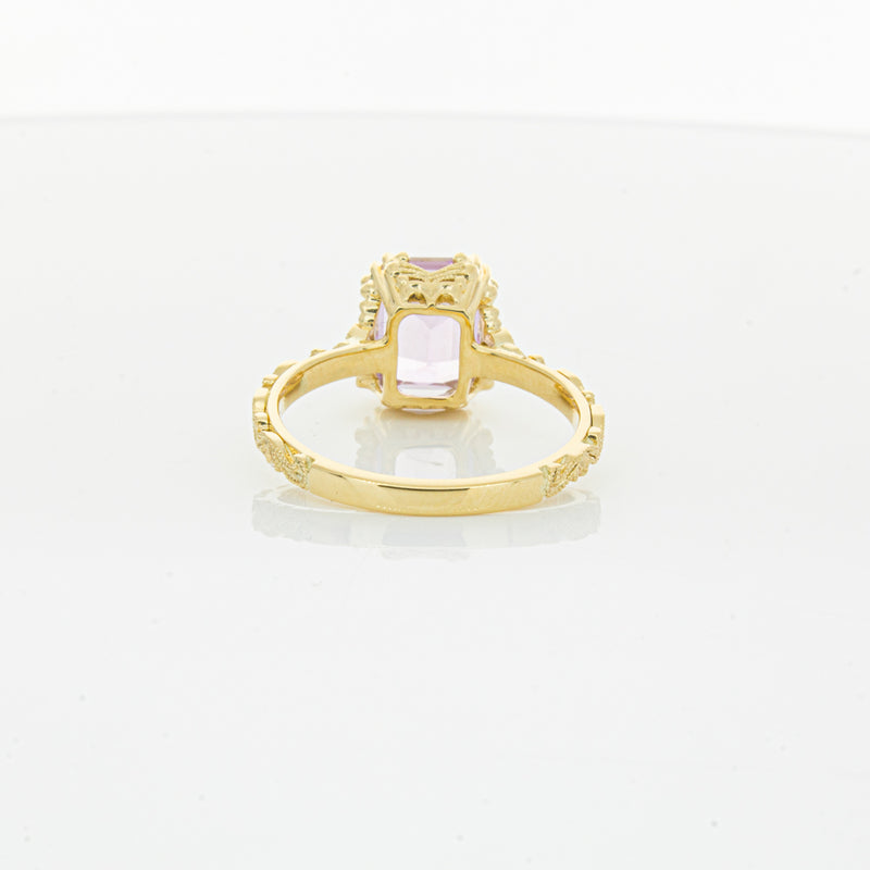 18ct Yellow Gold 2.64ct Kunzite & Diamond Romanov Ring-Ring-Walker & Hall