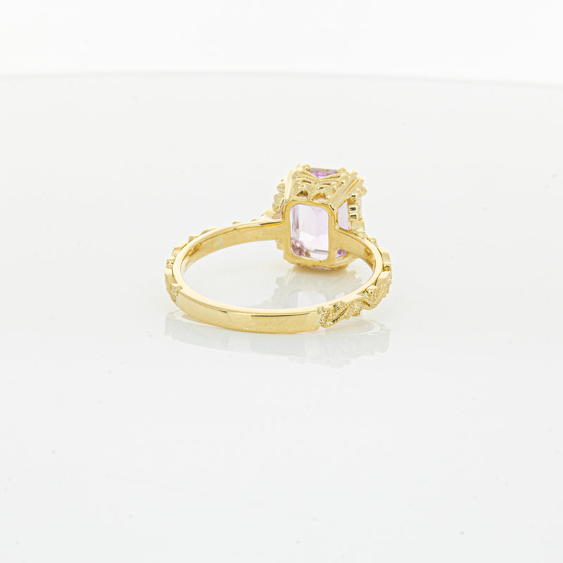 18ct Yellow Gold 2.64ct Kunzite & Diamond Romanov Ring-Ring-Walker & Hall