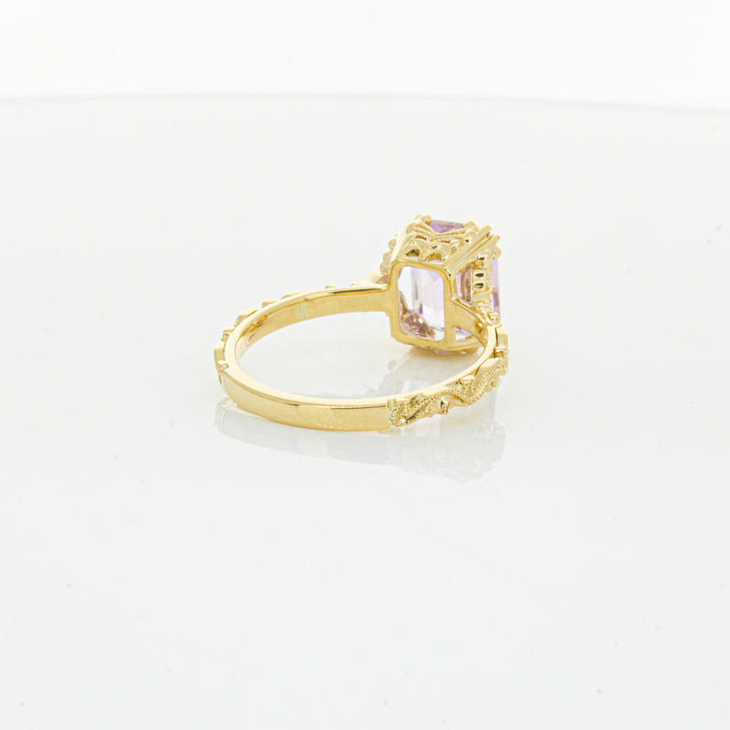 18ct Yellow Gold 2.64ct Kunzite & Diamond Romanov Ring-Ring-Walker & Hall