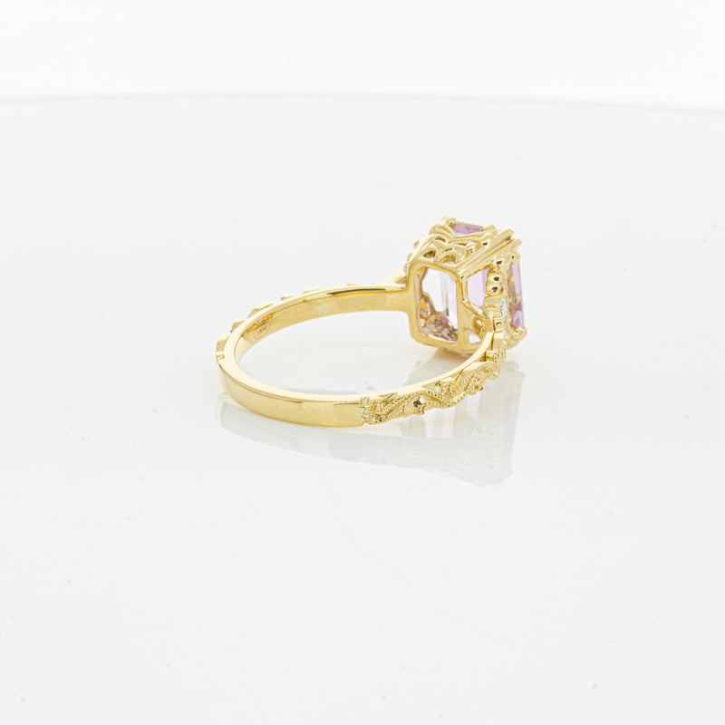 18ct Yellow Gold 2.64ct Kunzite & Diamond Romanov Ring-Ring-Walker & Hall